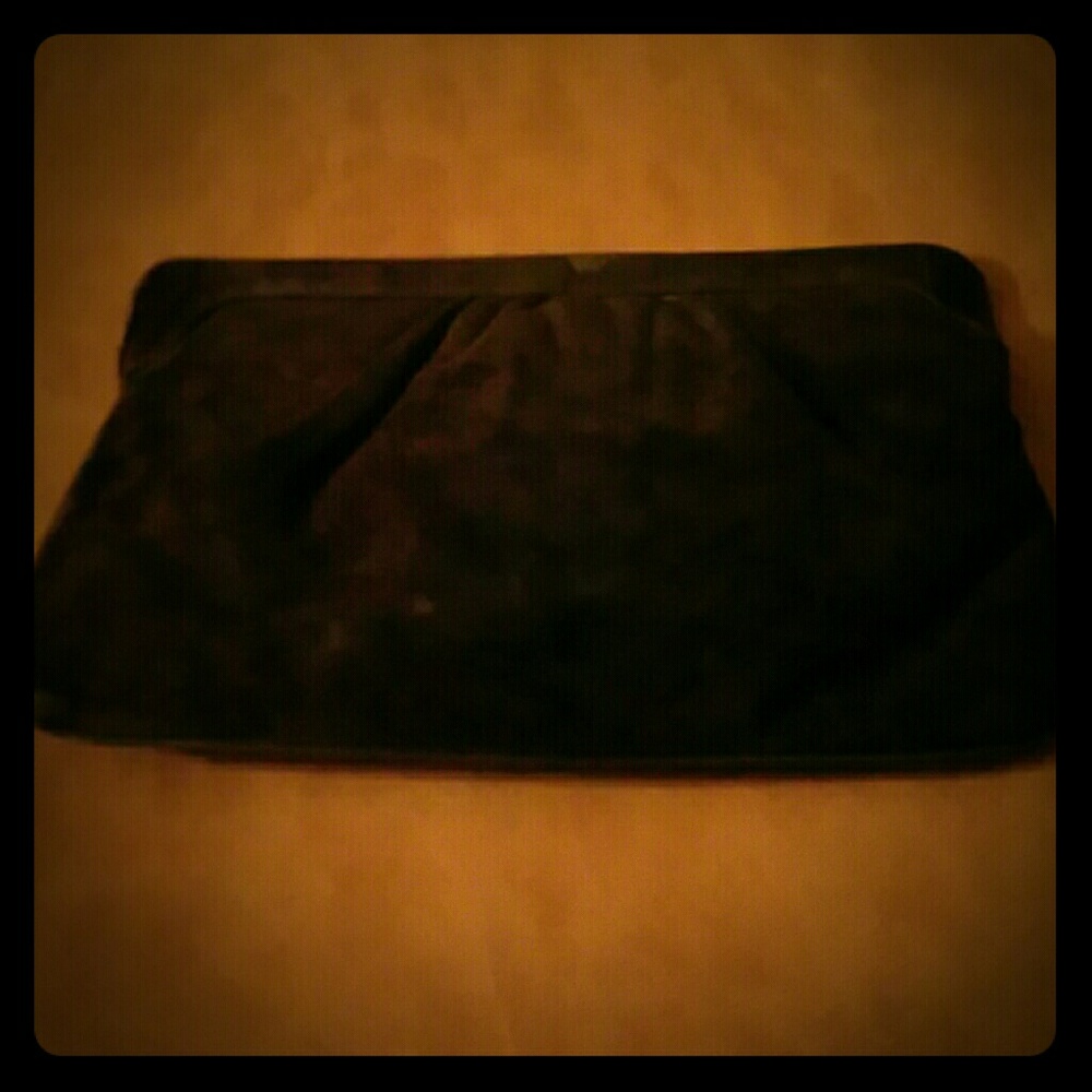 Vintage chocolate suede clutch